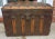 19th C. Refurbished and ReUpholstered Dome Top Metal & Wood Bound Blanket Chest For Sale - Image 11 of 11