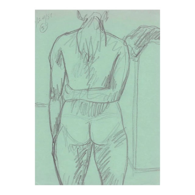 1981 James Bone Standing Female Drawing For Sale