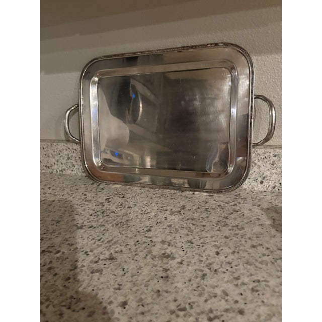 Large Vintage Silver Plate Serving Tray With Handles. Vvg, 11.5” X 18.5” For Sale - Image 4 of 9