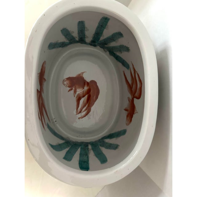 Vintage Yellow & Blue Chinoiserie Foot Bath Planter For Sale In Detroit - Image 6 of 9