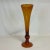 Glass 1970s Vintage Boho Chic Hollywood Regency Handblown Amber Glass Trumpet Vase For Sale - Image 7 of 11