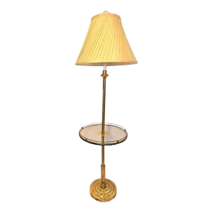 1980s Brass and Glass Floor Lamp