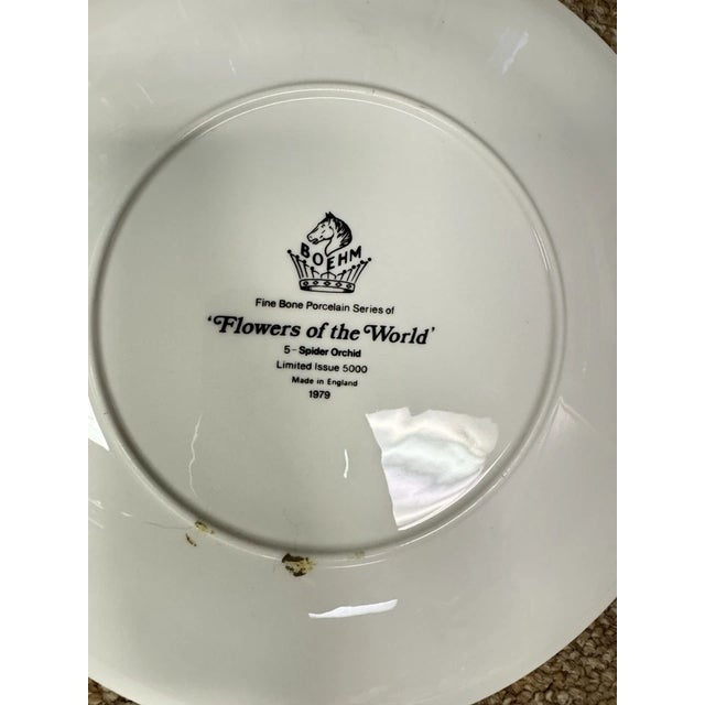 Boehm Flowers of the World Collectible Porcelain Plates -5 For Sale - Image 12 of 14