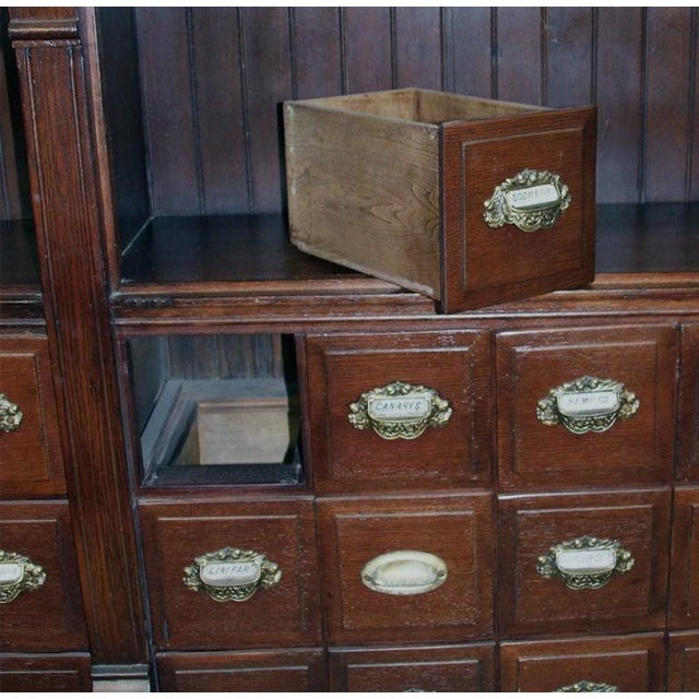 9ft Antique Early 20th Century Apothecary Cabinet For Sale - Image 4 of 9