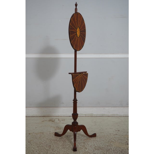 Traditional Rob Mullard Federal Style Inlaid Mahogany Firescreen For Sale - Image 3 of 15