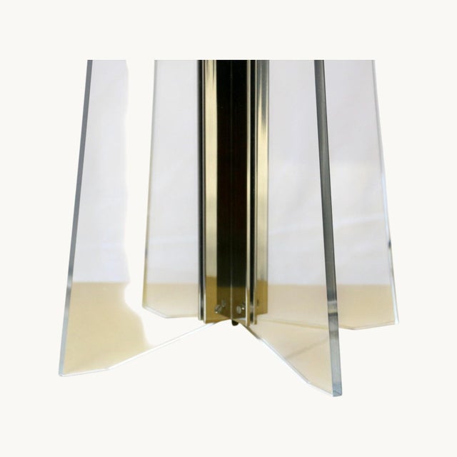 1970s Large Cruciform Lamp in Acrylic Glass and Stainless Steel, France, 1970s. For Sale - Image 5 of 7