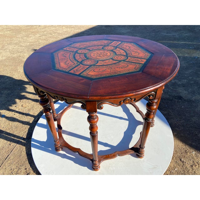 Vintage English Eight-Legged Inlaid Dining Accent Table For Sale - Image 15 of 18