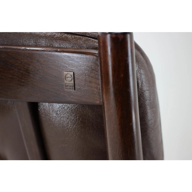 1970s Mid-Century Scandinavian Leather Armchair from G-Möbler, Sweden, 1970s For Sale - Image 5 of 8