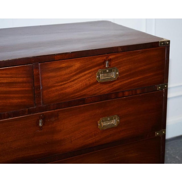 Victorian Military Campaign Chest of Graduated Drawers For Sale - Image 11 of 18