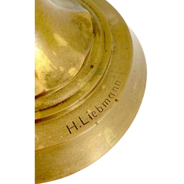 Hans Harry Liebmann, Pair Art Deco Bronze Draped Male Greco-Roman Candelabra For Sale In Greensboro - Image 6 of 18