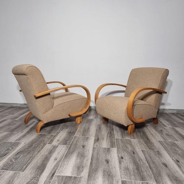 Art Deco Lounge Chairs by Jindřich Halabala, 1950s, Set of 2 For Sale - Image 17 of 17