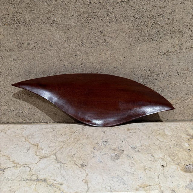 Vintage Haitian Mahogany Sculptural Tray, Organic Leaf Design, 1970s For Sale In San Diego - Image 6 of 7