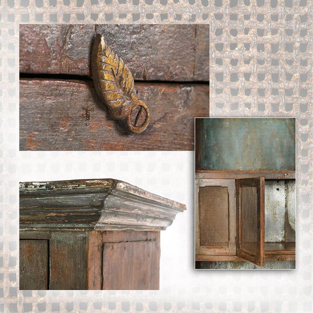 Storage Cabinet in Solid Wood and Zinc For Sale - Image 3 of 8