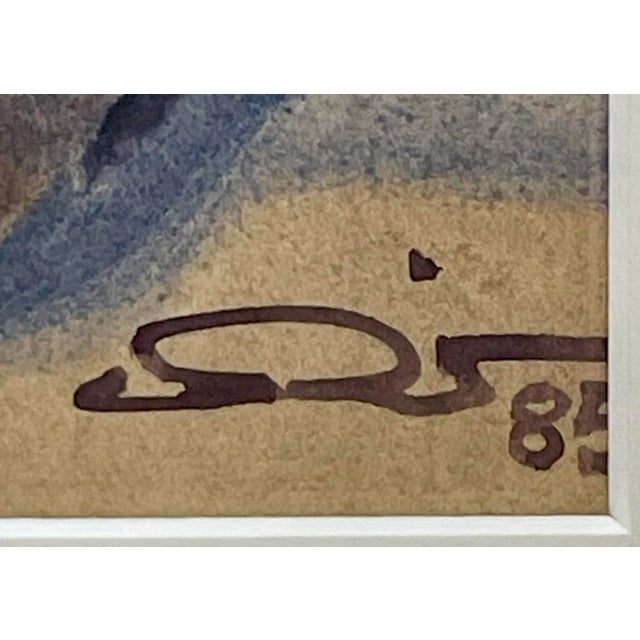 Realism Aleksander Pilar Signed Original Watercolor, European Harbor Cityscape, Framed Uv Conservation For Sale - Image 3 of 4