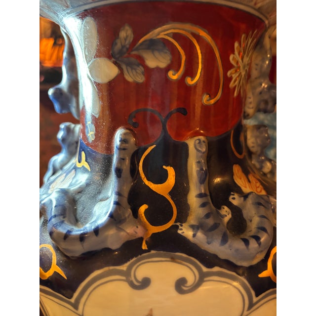 Antique Japanese Imari-Style Porcelain Vase Dating to the Late Meiji Period ( Circa 1890-1910). For Sale - Image 11 of 13