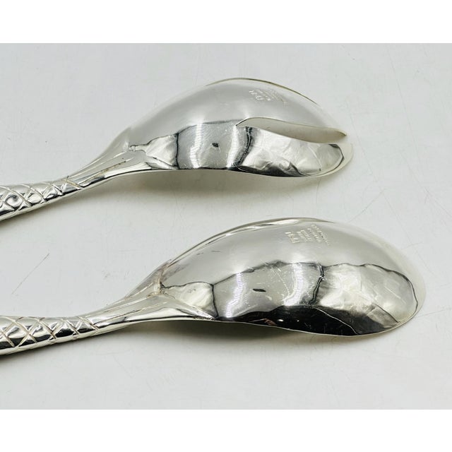1980s Emilia Castillo for Los Castillo Taxco Silver Plate Fish Salad Serving Set - a Pair For Sale - Image 9 of 14