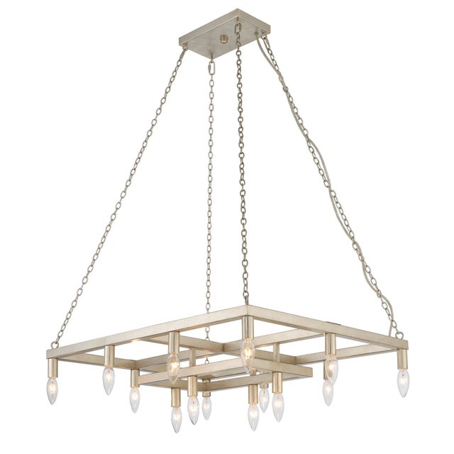 Cora 14-Light Modern Linear Chandelier For Sale In Atlanta - Image 6 of 9