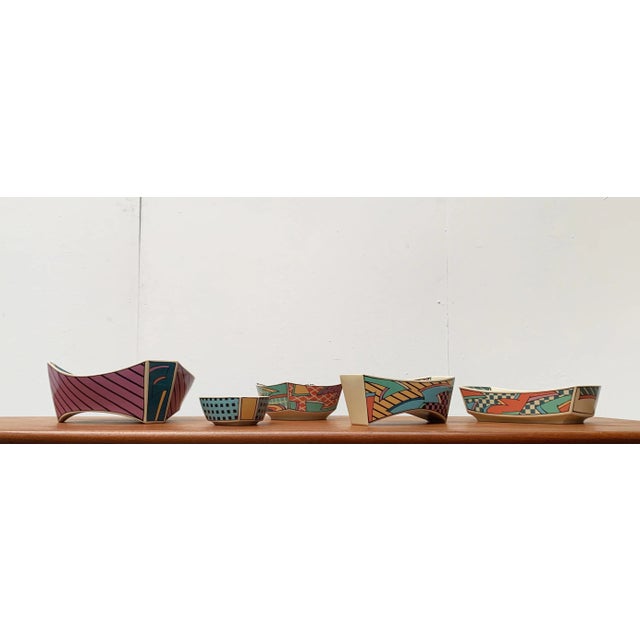 Postmodern set of bowls from the series flash one by rosenthal after a design by the artist dorothy hafner from 1982. the...