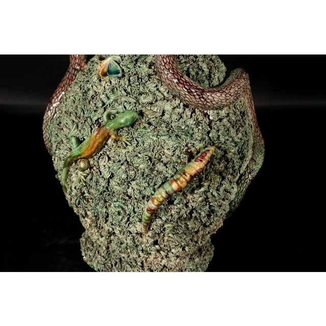 Verdant Terrarium: José A. Cunha's Palissy Ewer For Sale - Image 11 of 13
