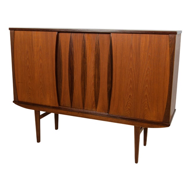 Mid-Century Modern Teak Highboard, Denmark, 1960s For Sale