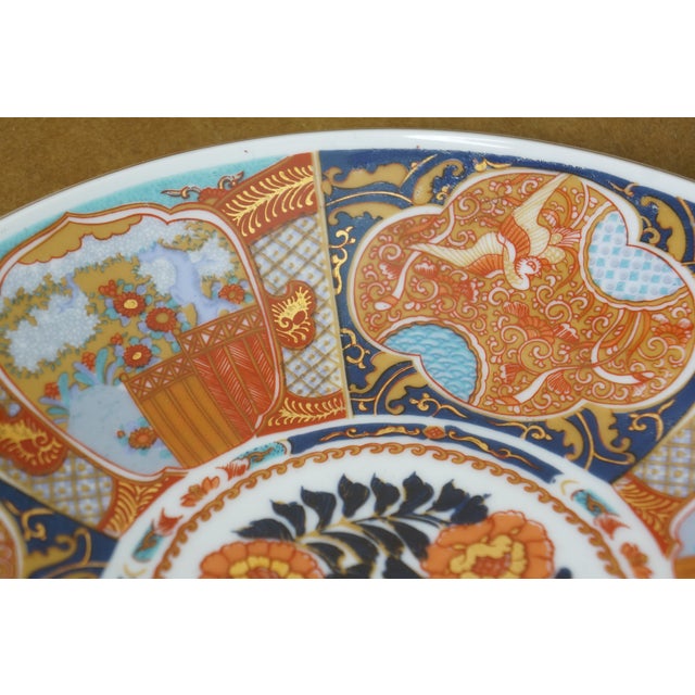 Late 20th Century Japanese Imari Floral Porcelain Charger Plates Dishes Plaques 11" - Set of 7 For Sale - Image 9 of 18