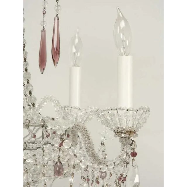 Vintage Italian Beaded Chandelier For Sale - Image 9 of 13