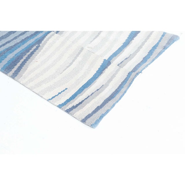 Modern Abstract Wool Runner Hand-Knotted in Tibet by Doris Leslie Blau For Sale In New York - Image 6 of 7