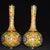 Chinese Vintage Pair of Cloisonne Enamel Vases - Yellow Floral Motif - 22.5cm For Sale - Image 3 of 9