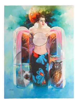 The Moon Goddess Oil Painting on Canvas