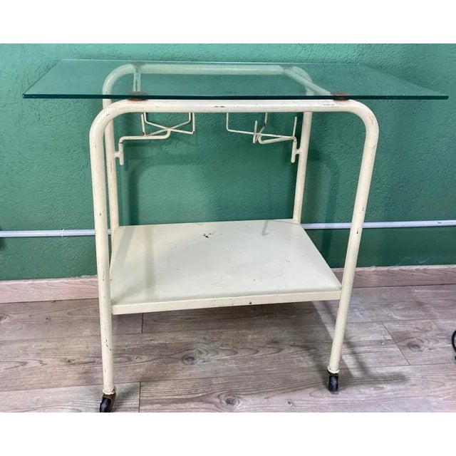 Vintage White Hospital Table For Sale - Image 4 of 13