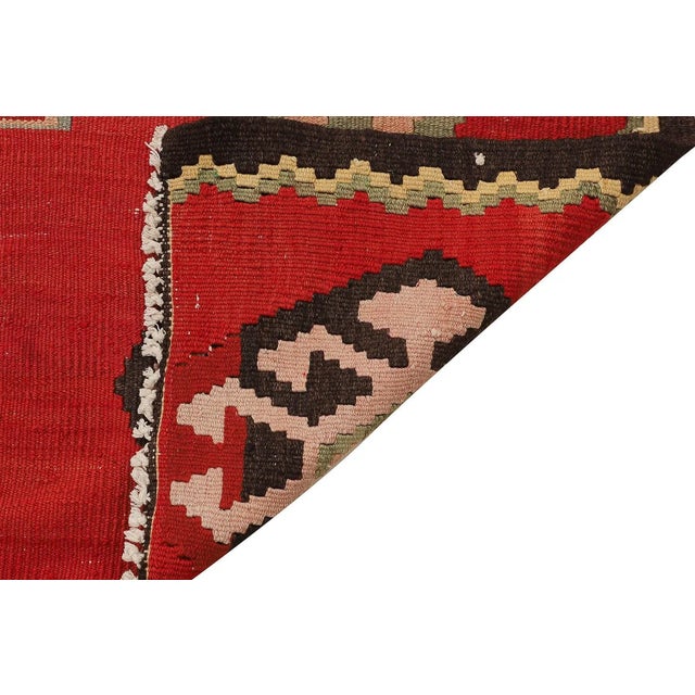 Mid 20th Century Mid 20th Century Vintage Red Turkish Large Kilim Rug For Sale - Image 5 of 7