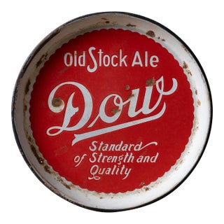 Dow Old Stock Ale Porcelain Beer Tray, Montreal Canada, c.1940 For Sale