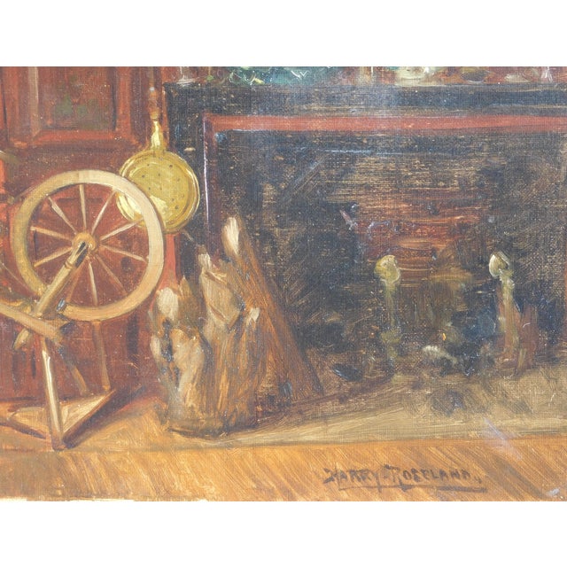 Harry Roseland Oil Painting Early 20th Century Harry Roseland Original Oil Painting Interior Scene 14 X 20, Framed For Sale - Image 4 of 5