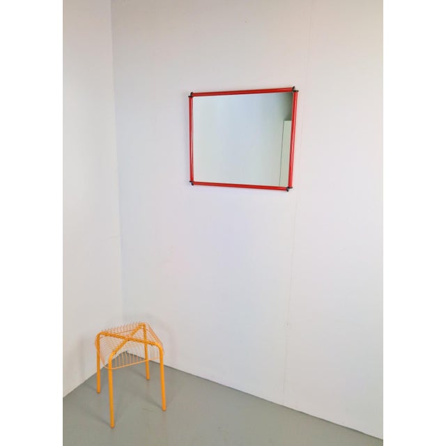 1980s Italian Postmodern Red Frame Mirror, 1980s For Sale - Image 5 of 10