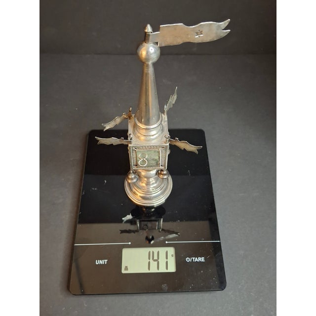 Vintage Israeli 925 Sterling Silver Havdalah Besamim Spice Tower & Bells 141 G For Sale - Image 18 of 18