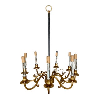 Vintage Mid Century Modern Style 8 Arm Chandelier Center Upper Part For Sale