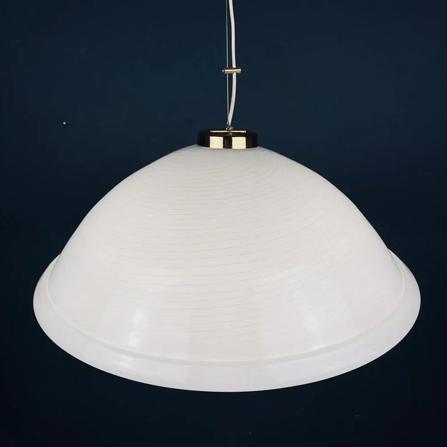 Large Italian Swirl Murano Glass Pendant Lamp, 1980s For Sale - Image 11 of 14