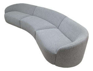 Curved Sectional Sofa in Grey Boucle by Kabinet