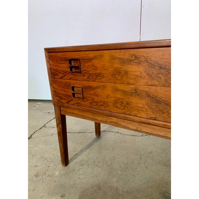 Mid-Century Modern 1960s Attributed to Arne Vodder Two Drawer Entry Chest in Rosewood For Sale - Image 3 of 10