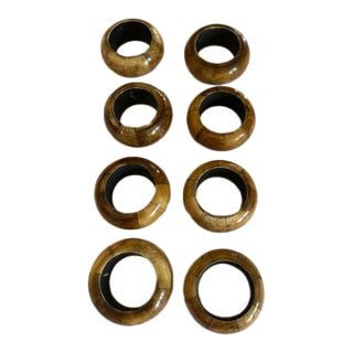 1990s Faux Bamboo Napkin Rings - Set of 8 For Sale