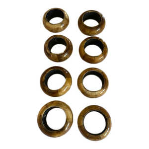 1990s Faux Bamboo Napkin Rings - Set of 8