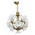 Vintage Murano Style White Floral Globe Chandelier - Brass Finish For Sale