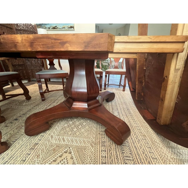 Wood Cherry Dining Table and 8 Chairs From the Early 1900’s For Sale - Image 7 of 10