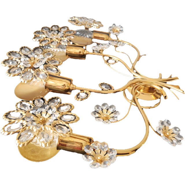 Metal Gold-Plated Wall Lamp in Brass by Ernst Palme for Palwa, 1960s For Sale - Image 7 of 18