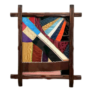 Antique Framed Crazy Quilt Remnant
