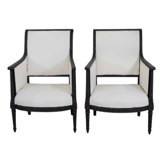 Pair of Swedish Empire Style Armchairs For Sale