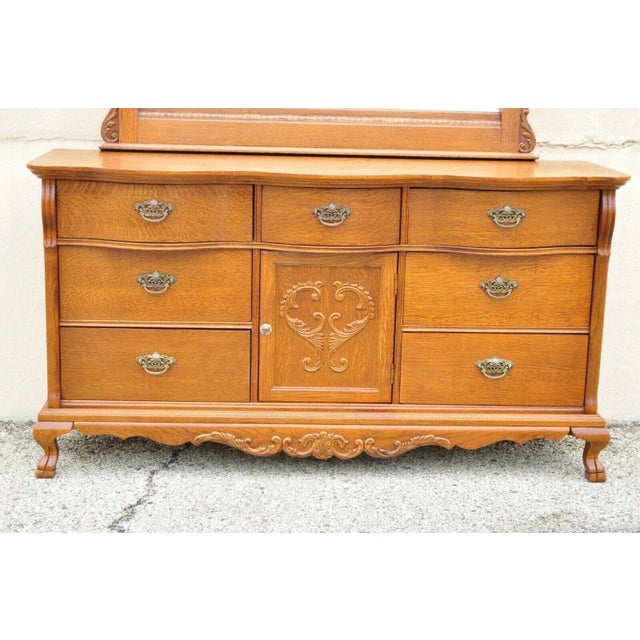 Lexington Victorian Sampler Oak Triple Dresser With Mirror Chairish