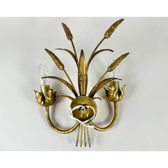 Mid-Century Modern Mid-Century Wheat Sheaf Sconce, Florence, Italy, 1950s For Sale - Image 3 of 8