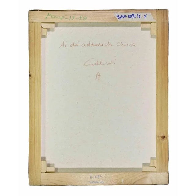 Modern Alberto Gallerati, The Collapsing Church, Oil on Canvas, 1970s For Sale - Image 3 of 4