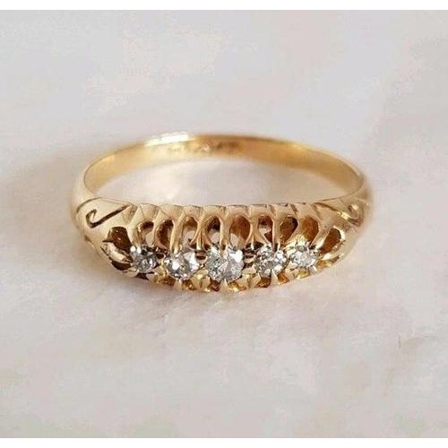 Antique Victorian 18ct Gold Cut Diamond Ring, Birmingham, 1894 For Sale - Image 3 of 14